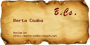 Berta Csaba névjegykártya